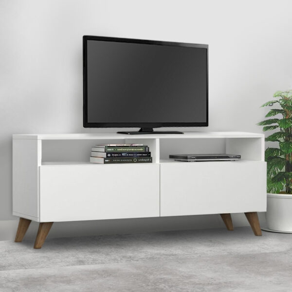 Έπιπλο τηλεόρασης Inci Megapap χρώμα λευκό 120x35x50εκ.