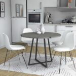 Τραπέζι Rubes Megapap χρώμα γκρι σκυροδέματος 100x100x78εκ.