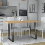 Τραπέζι Gable Megapap χρώμα φυσικό οξιάς – ανθρακί 140x80x76εκ.