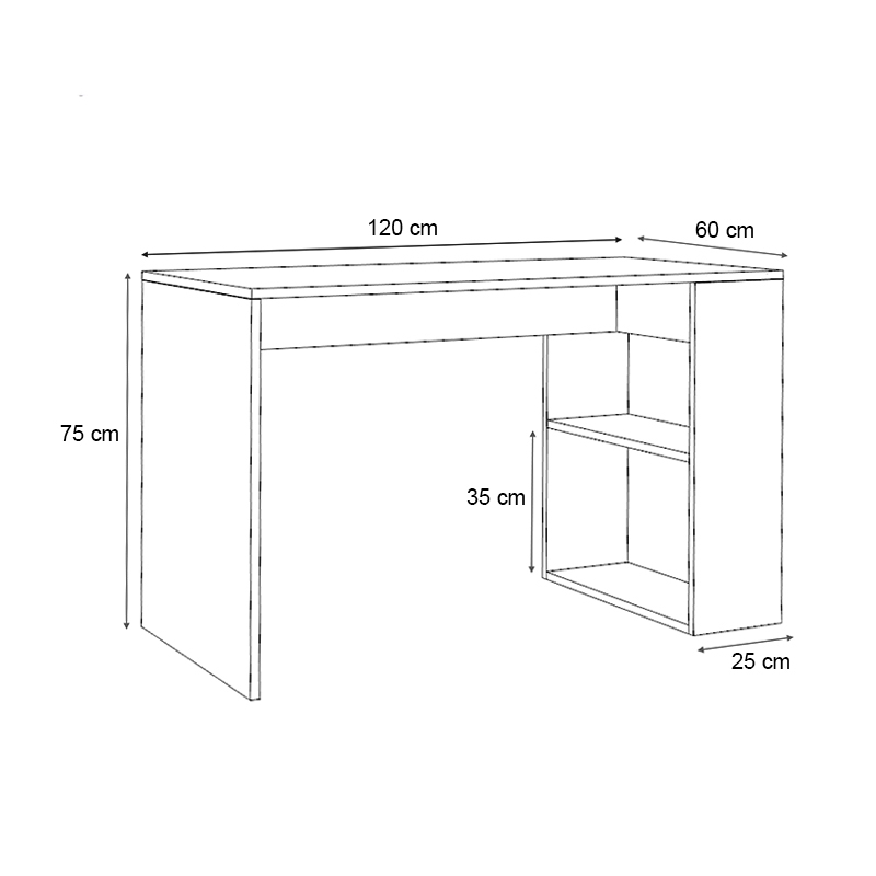 Γραφείο εργασίας Mikro Megapap χρώμα καρυδί 120x60x75εκ. - Image 6