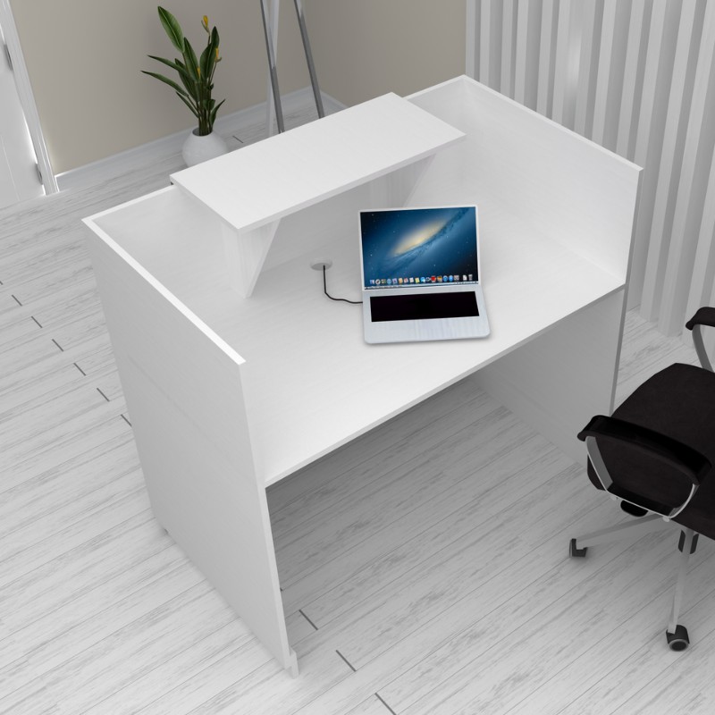 Γραφείο υποδοχής - reception Lemmon Megapap χρώμα λευκό 120x70x110εκ. - Image 2
