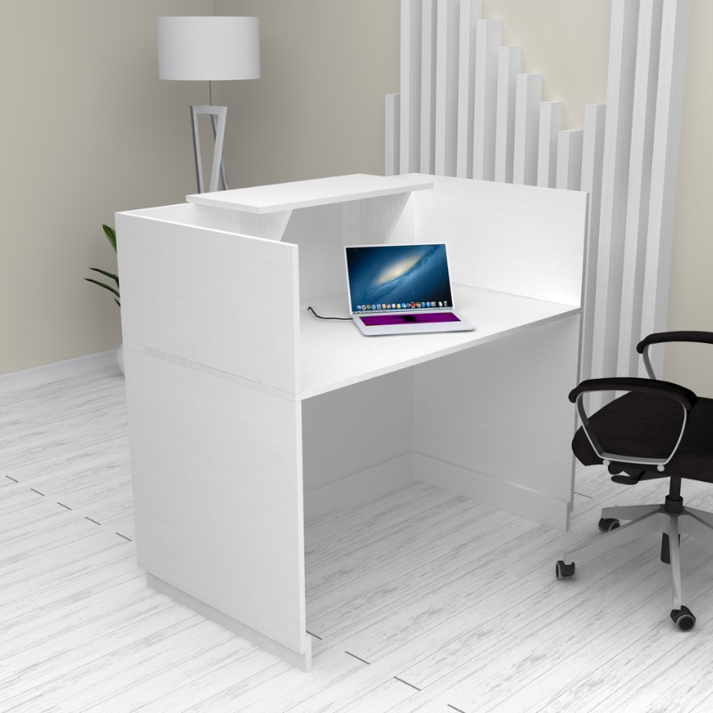 Γραφείο υποδοχής - reception Lemmon Megapap χρώμα λευκό 120x70x110εκ. - Image 4