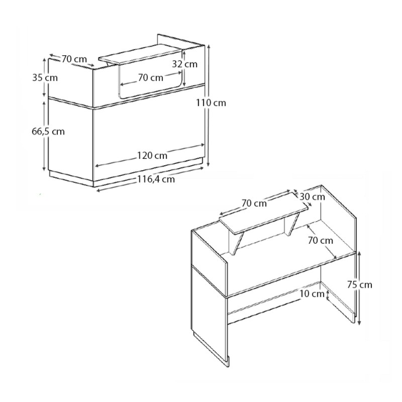 Γραφείο υποδοχής - reception Lemmon Megapap χρώμα λευκό 120x70x110εκ. - Image 7