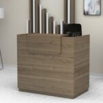 Γραφείο υποδοχής – reception Lemmon Megapap χρώμα καρυδί 120x70x110εκ.