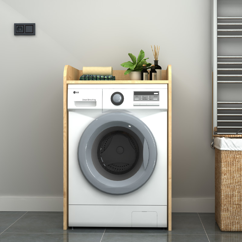Έπιπλο πλυντηρίου Toren Megapap χρώμα φυσικό οξιάς 65x60x100εκ. - Image 3
