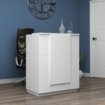 Γραφείο υποδοχής – reception Gemini Megapap χρώμα λευκό 90x50x110εκ.