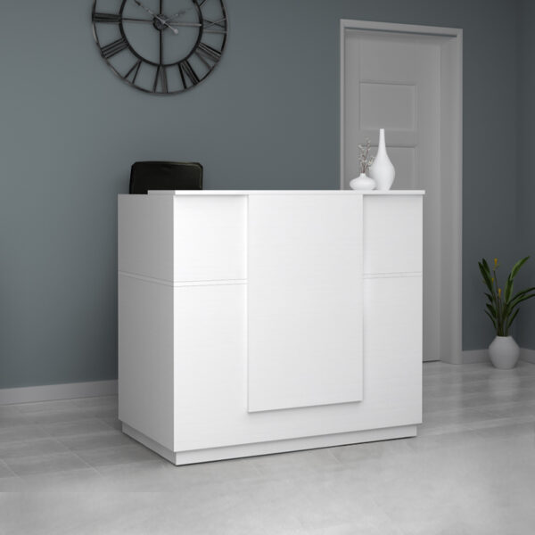 Γραφείο υποδοχής – reception Gemini Megapap χρώμα λευκό 120x70x110εκ.