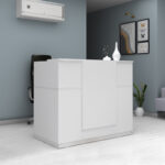 Γραφείο υποδοχής – reception Gemini Megapap χρώμα λευκό 150x70x110εκ.