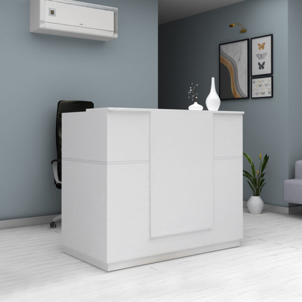 Γραφείο υποδοχής – reception Gemini Megapap χρώμα λευκό 150x70x110εκ.