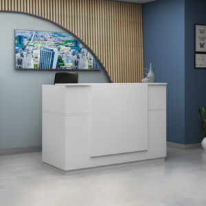 Γραφείο υποδοχής - reception Gemini Megapap χρώμα λευκό 180x70x110εκ.