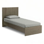 Κρεβάτι Troy Megapap χρώμα καρυδί 100×200εκ.