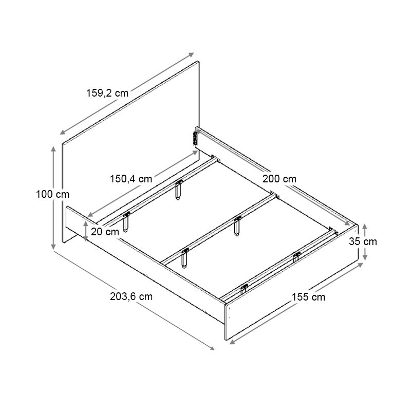 Κρεβάτι Troy Megapap χρώμα γκρι σκυροδέματος 150x200εκ. - Image 8