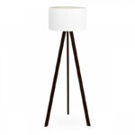 Φωτιστικό δαπέδου Rosling Megapap Mdf/ύφασμα Pvc χρώμα μαύρο – λευκό 38x38x140εκ.