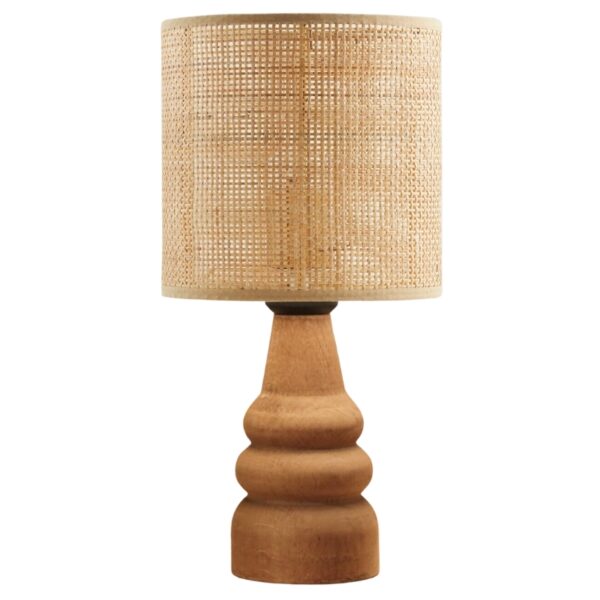 Φωτιστικό επιτραπέζιο Tino Megapap E14 pe rattan – ξύλο χρώμα φυσικό Ø15×32εκ.