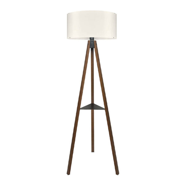 Φωτιστικό δαπέδου Thomas Megapap E27 Mdf/ύφασμα Pvc χρώμα καρυδί – κρεμ 38x38x135εκ.
