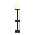 Φωτιστικό δαπέδου Verma I Megapap E27 Mdf/ύφασμα Pvc χρώμα wenge – κρεμ 18,5×18,5×142εκ.