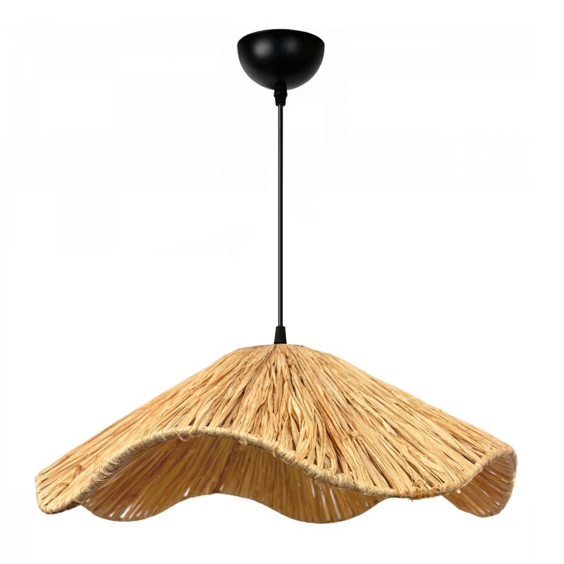 Φωτιστικό οροφής Miro Megapap E27 wicker μονόφωτο χρώμα φυσικό Ø50×100εκ.