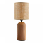 Φωτιστικό επιτραπέζιο Cora Megapap E14 ξύλινο – pe rattan χρώμα φυσικό Ø15×35εκ.