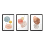 Πίνακας “Circles” Megapap 3 τμχ. σε πλαίσιο 35x45x2εκ.