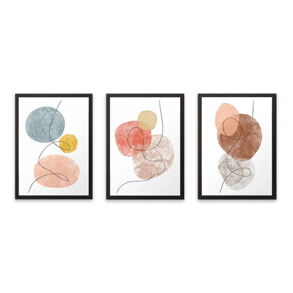 Πίνακας “Circles” Megapap 3 τμχ. σε πλαίσιο 35x45x2εκ.
