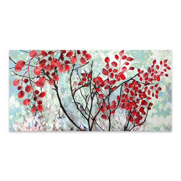 Πίνακας σε καμβά “Red Leaves” Megapap ψηφιακής εκτύπωσης 140x70x3εκ.