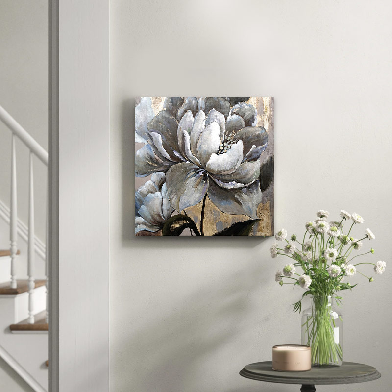 Πίνακας σε καμβά "White Magnolias" Megapap ψηφιακής εκτύπωσης 50x50x3εκ. - Image 2