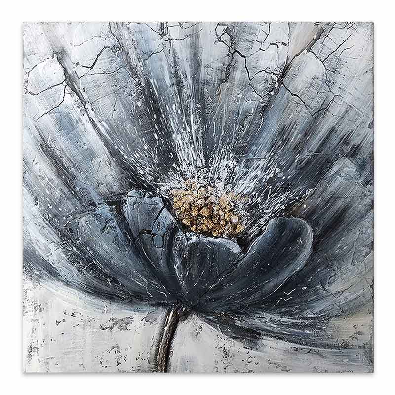 Πίνακας σε καμβά “Blue Flower” Megapap ψηφιακής εκτύπωσης 100x100x3εκ.