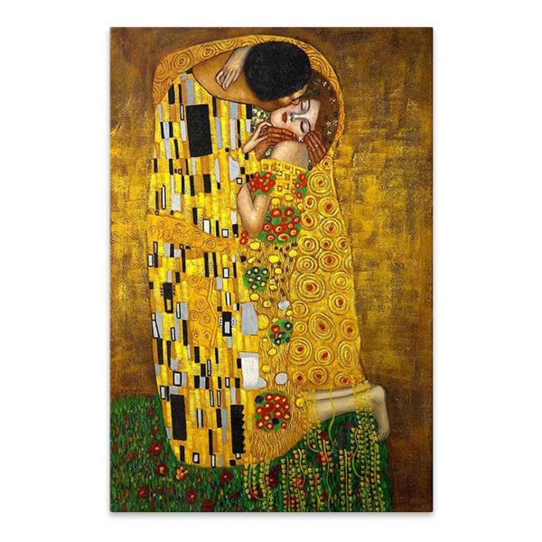 Πίνακας σε καμβά “The Kiss” Megapap ψηφιακής εκτύπωσης 60x90x3εκ.