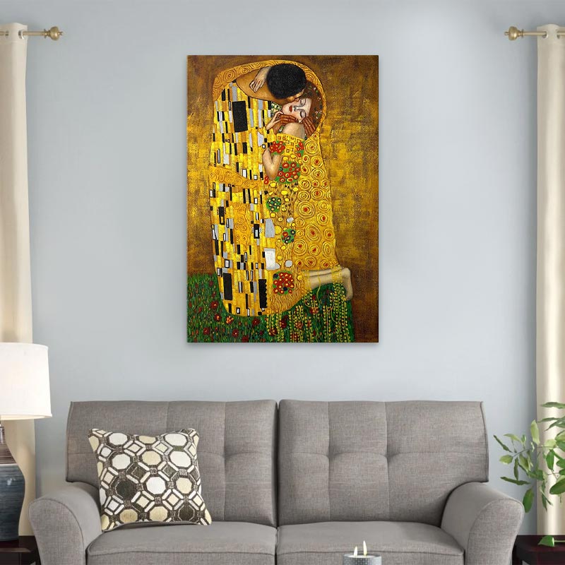 Πίνακας σε καμβά "The Kiss" Megapap ψηφιακής εκτύπωσης 60x90x3εκ. - Image 2
