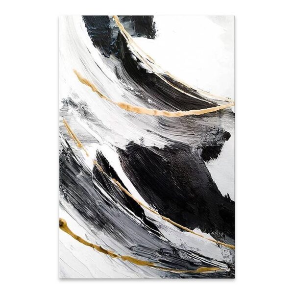 Πίνακας σε καμβά “Golden And Silver Reflections” Megapap ψηφιακής εκτύπωσης 50x75x3εκ.