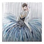 Πίνακας σε καμβά “Girl In Pearl Dress” Megapap ψηφιακής εκτύπωσης 90x90x3εκ.