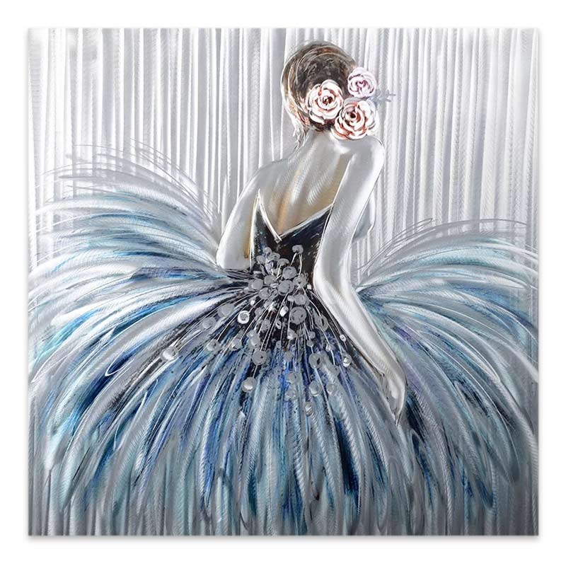 Πίνακας σε καμβά “Girl In Pearl Dress” Megapap ψηφιακής εκτύπωσης 90x90x3εκ.
