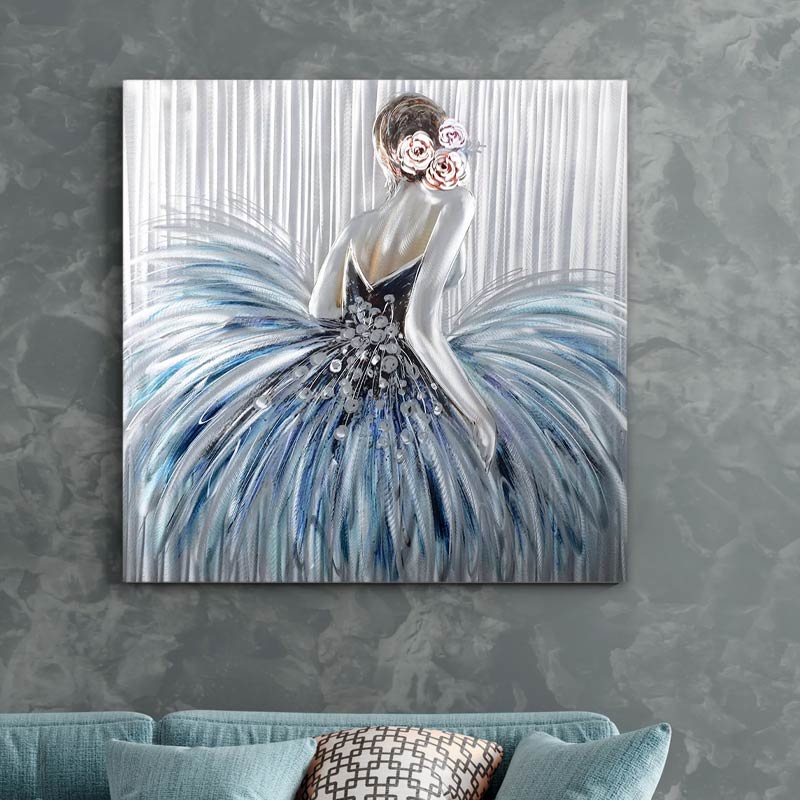 Πίνακας σε καμβά "Girl In Pearl Dress" Megapap ψηφιακής εκτύπωσης 90x90x3εκ. - Image 2