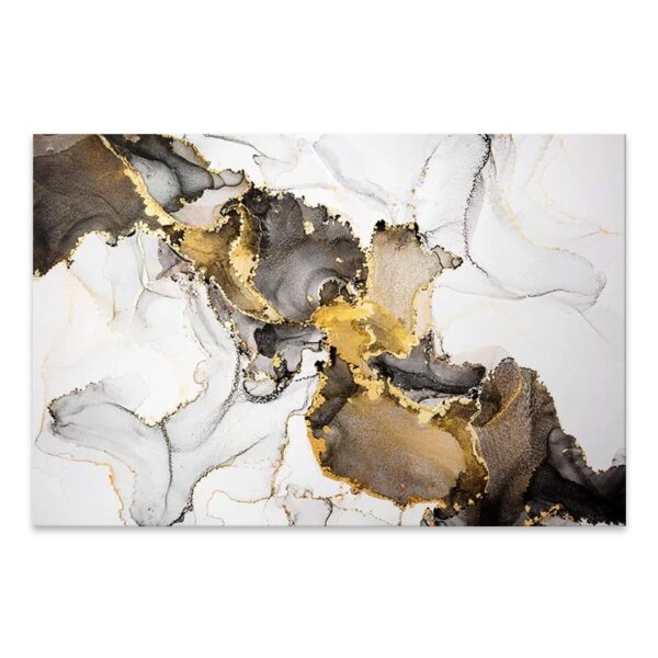 Πίνακας σε καμβά “Abstract Golden Dream” Megapap ψηφιακής εκτύπωσης 140x70x3εκ.