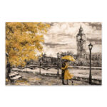 Πίνακας σε καμβά “Big Ben And Yellow Leaves” Megapap ψηφιακής εκτύπωσης 125x80x3εκ.