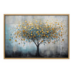 Πίνακας σε καμβά “Gold Tree” Megapap ψηφιακής εκτύπωσης με κορνίζα χρώμα χρυσό 140x100x3εκ.