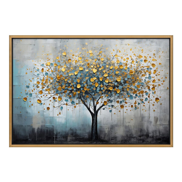 Πίνακας σε καμβά “Gold Tree” Megapap ψηφιακής εκτύπωσης με κορνίζα χρώμα χρυσό 140x100x3εκ.