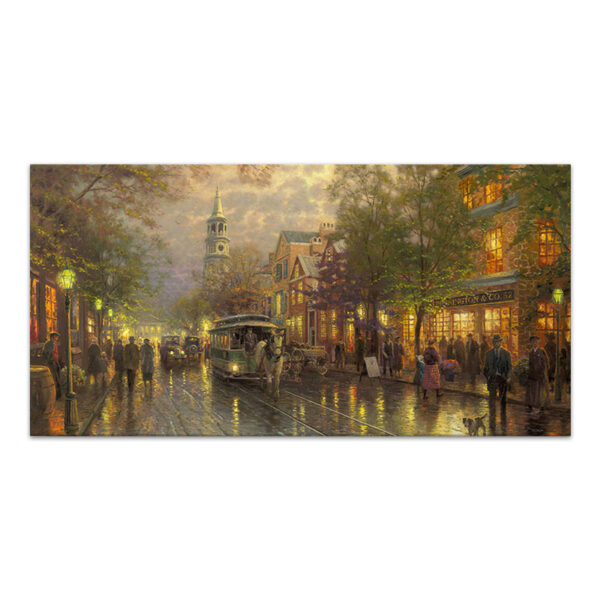Πίνακας σε καμβά “Wet Streets” Megapap ψηφιακής εκτύπωσης 140x70x3εκ.