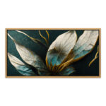 Πίνακας σε καμβά “Exotic Flower” Megapap ψηφιακής εκτύπωσης με κορνίζα χρώμα χρυσό 140x70x3εκ.