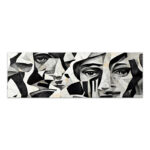 Πίνακας σε καμβά “Abstract Marble Faces” Megapap ψηφιακής εκτύπωσης 150x50x3εκ.