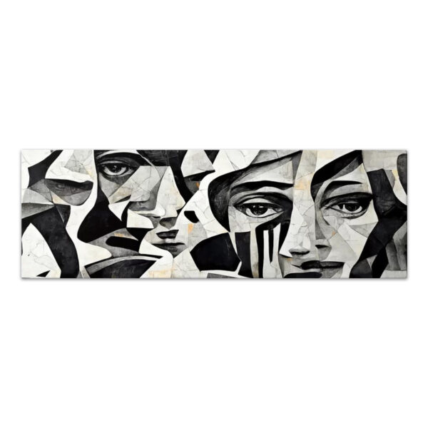 Πίνακας σε καμβά “Abstract Marble Faces” Megapap ψηφιακής εκτύπωσης 150x50x3εκ.