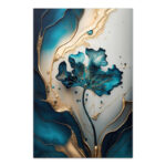Πίνακας σε καμβά “Emerald Flower” Megapap ψηφιακής εκτύπωσης 70x100x3εκ.