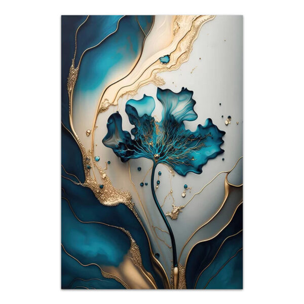 Πίνακας σε καμβά “Emerald Flower” Megapap ψηφιακής εκτύπωσης 70x100x3εκ.