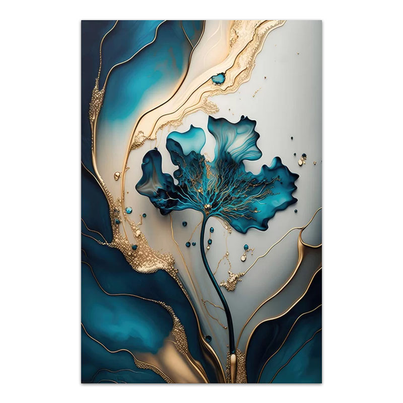 Πίνακας σε καμβά “Emerald Flower” Megapap ψηφιακής εκτύπωσης 70x100x3εκ.