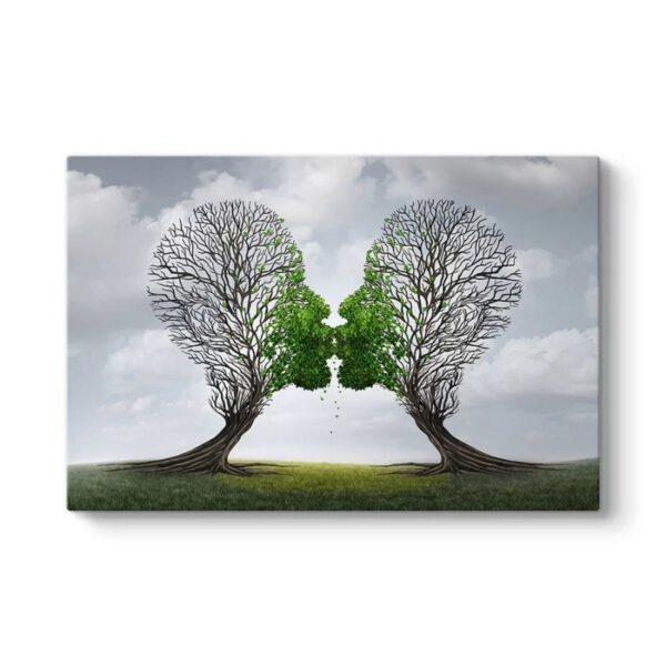 Πίνακας σε καμβά “Trees Growing With Love” Megapap ψηφιακής εκτύπωσης 100x70x3εκ.