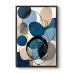 Πίνακας σε καμβά “Blue and Beige Abstract” Megapap ψηφιακής εκτύπωσης με κορνίζα χρώμα μαύρο 70x100x3εκ.