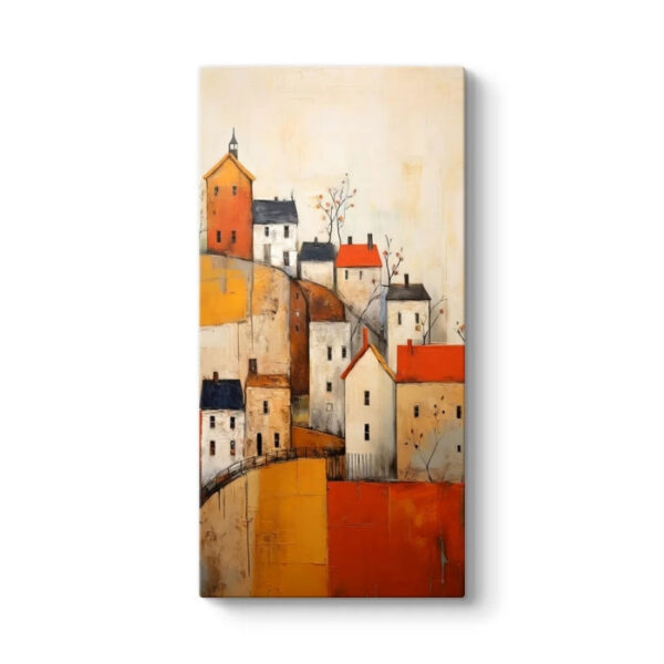 Πίνακας σε καμβά “Houses on the Hill” Megapap ψηφιακής εκτύπωσης 50x100x3εκ.