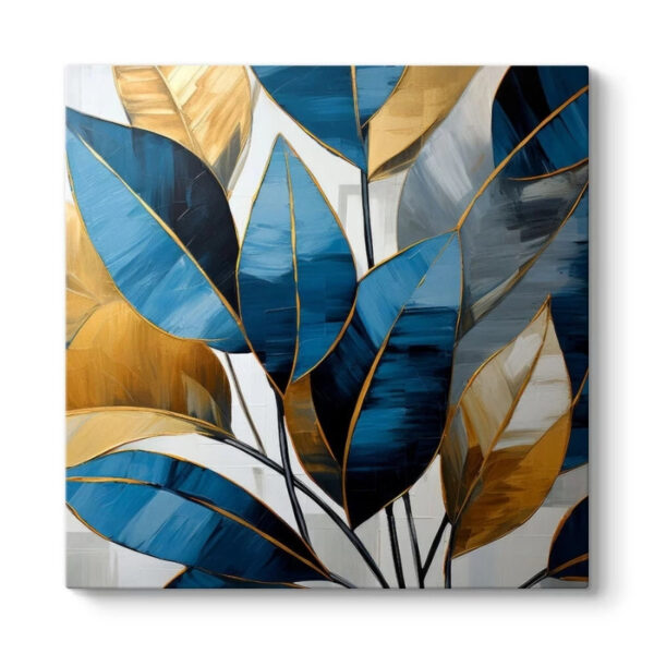 Πίνακας σε καμβά “Botanical Leaves” Megapap ψηφιακής εκτύπωσης 100x100x3εκ.