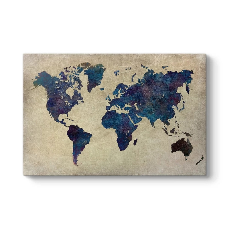 Πίνακας σε καμβά “World Map” Megapap ψηφιακής εκτύπωσης 125x80x3εκ.