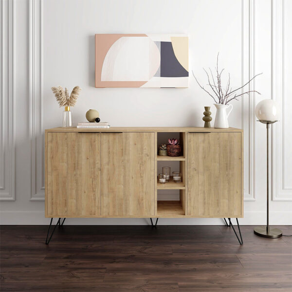 Μπουφές Clara Megapap χρώμα sapphire oak 142×35,6×83εκ.